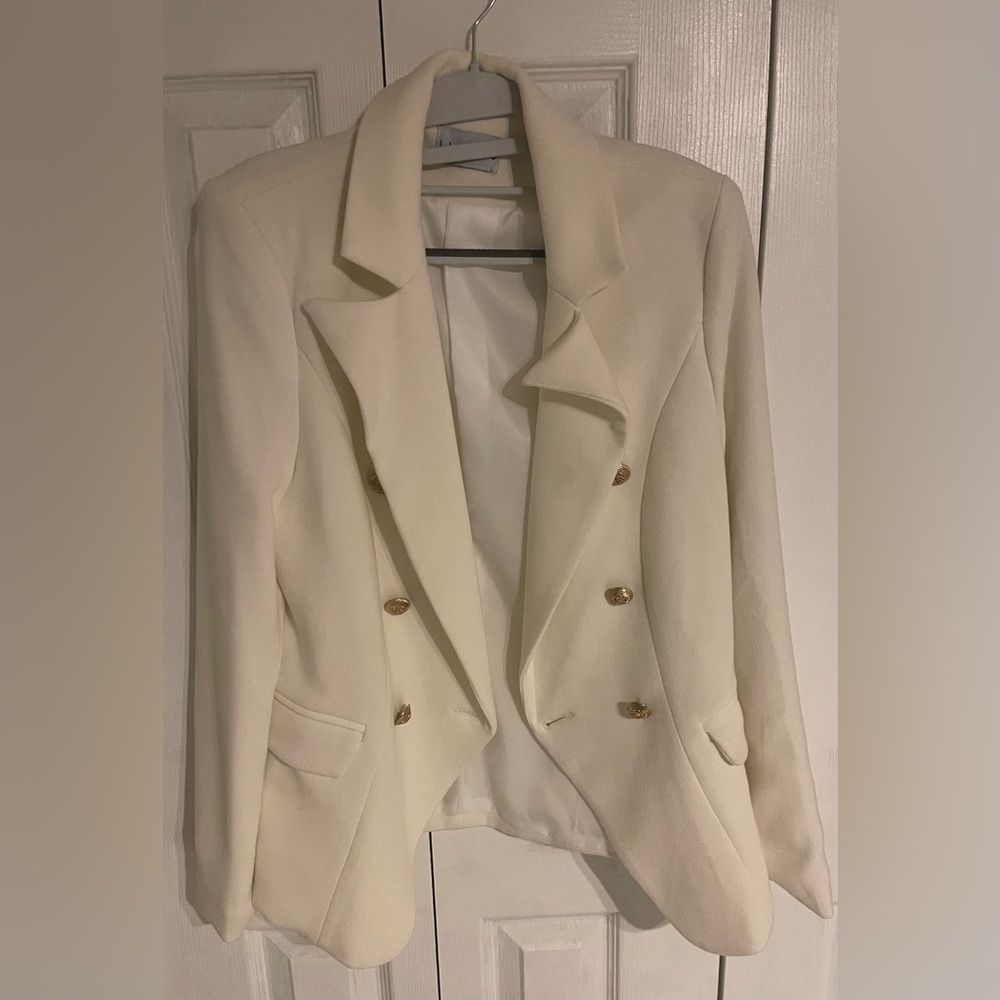 Lioness Ivory Blazer with Gold Buttons